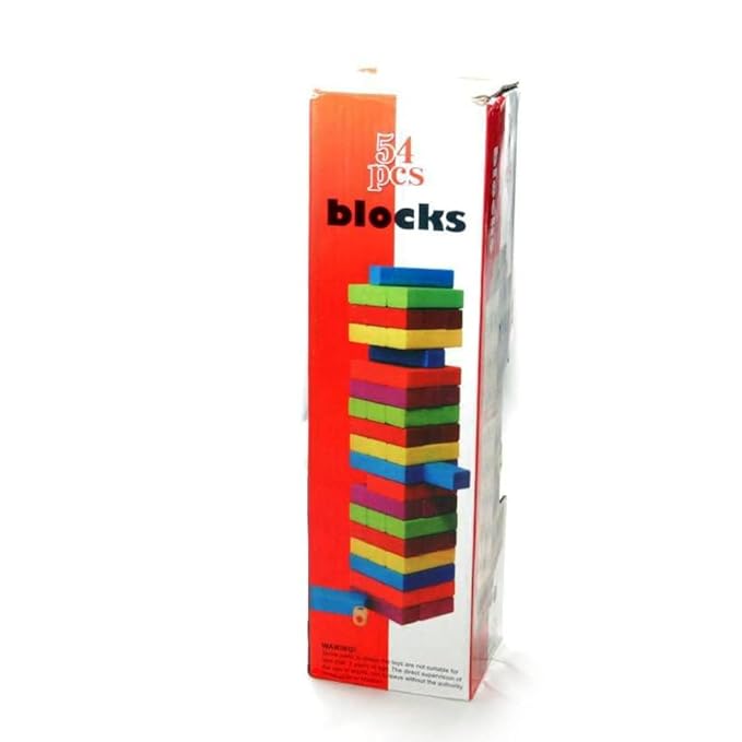 Vibrant Wooden Blocks (54 Pcs): Perfect for Little Builders