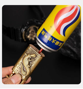 2024 3D Relief Dragon Crocodile Double Fire Lighter Metal Windproof Jet Fire Open Fire Conversion Gas Lighter Smoking Men's Gift